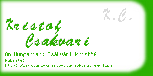 kristof csakvari business card